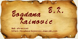 Bogdana Kainović vizit kartica